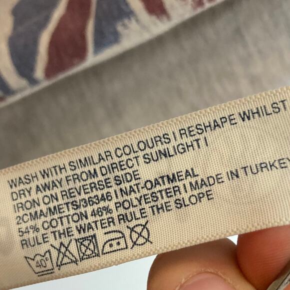 NWOT FATFACE Tshirt XL Graphic England Union Jack Flag Heathered Cotton Blend - Picture 4 of 6